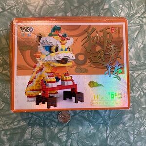 YKO Chinese New Year Dancing Lion 1468 Piece Mini Block Building Kit Ages 14+